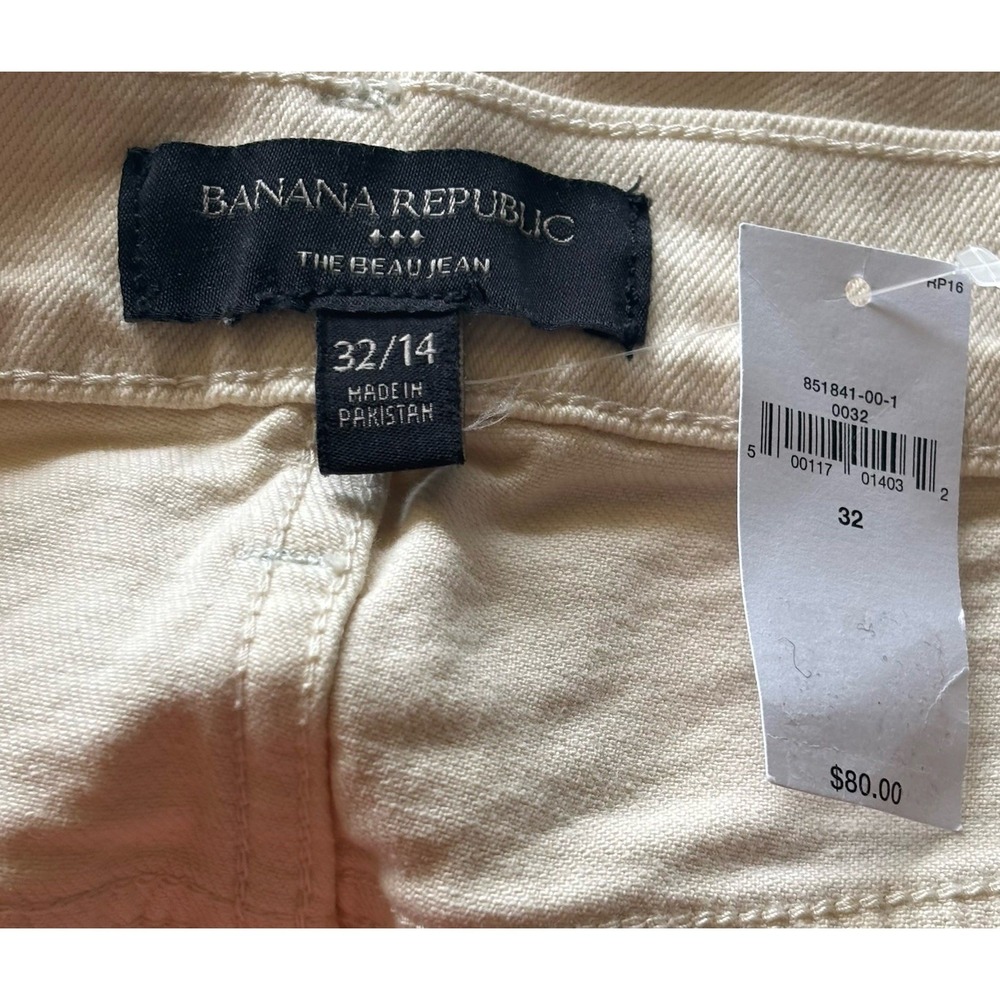Banana Republic The Beau Jean Ankle 32/14 NWT Ecru Low Rise NEW Fray Raw Hem - Picture 8 of 16